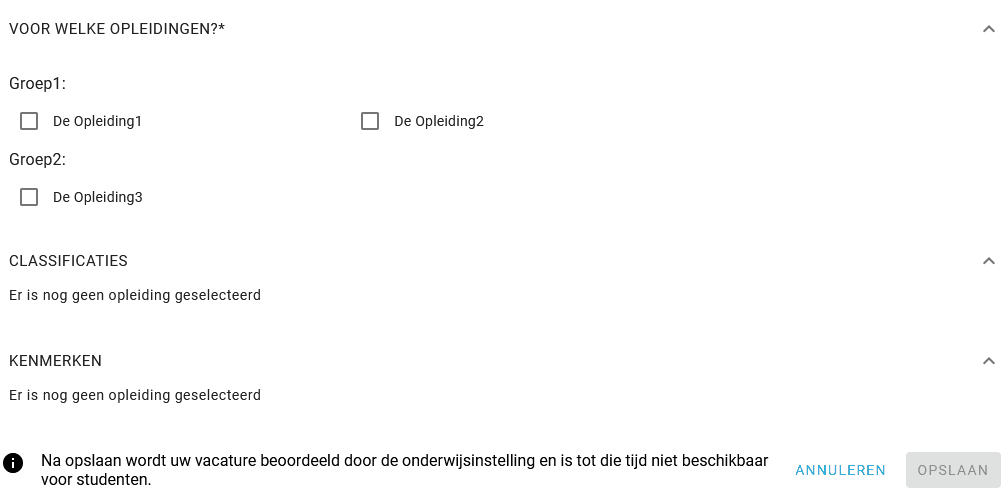Meerdere opleidingen O4B