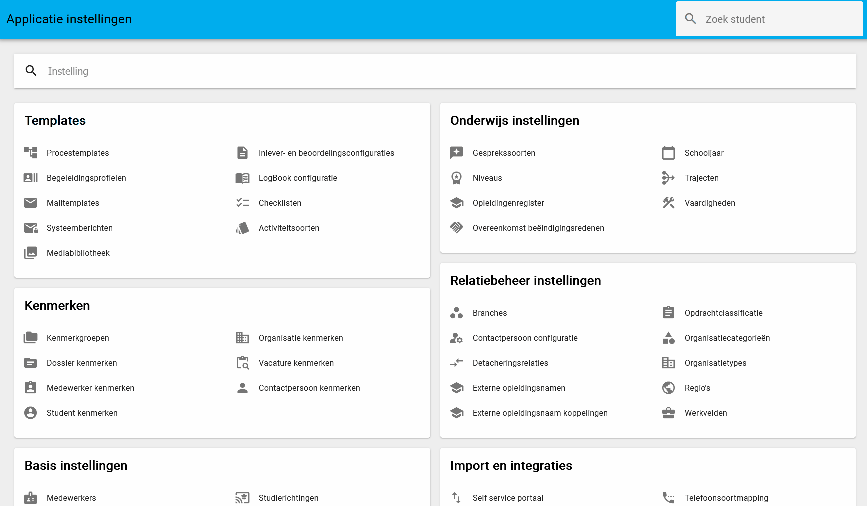 Applicatie instellingen