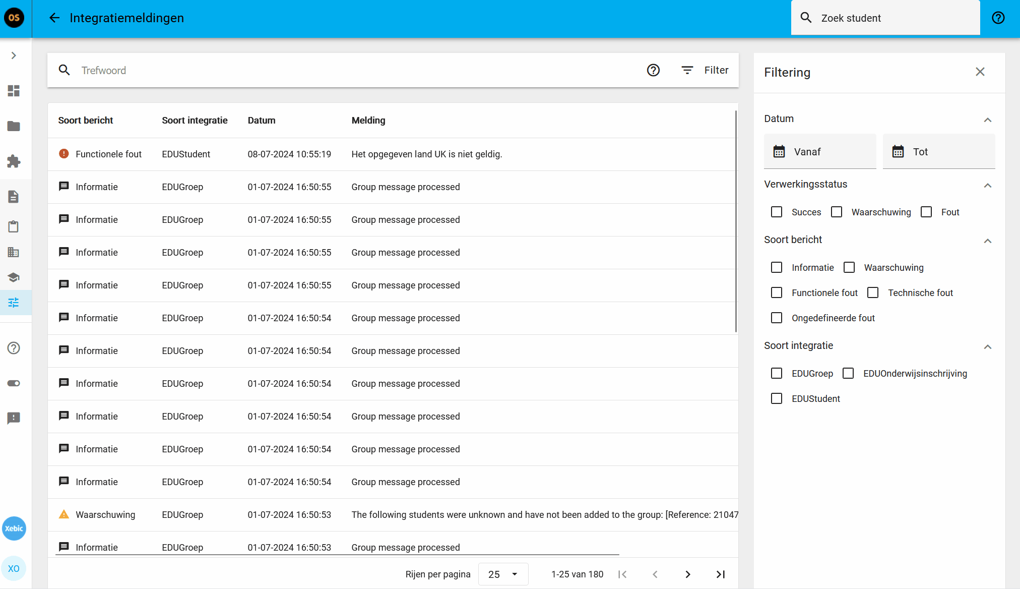 Application settings - Integration messages – OnStage Knowledge base