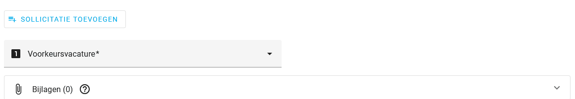 Sollicitatie toevoegen
